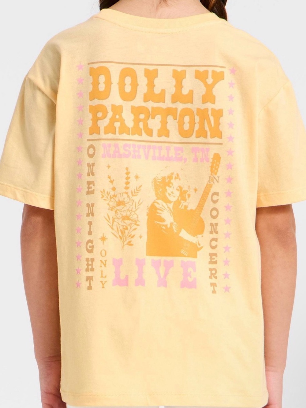 Dolly Parton concert Yellow Butterfly Graphic Short Sleeve Tee - Kids